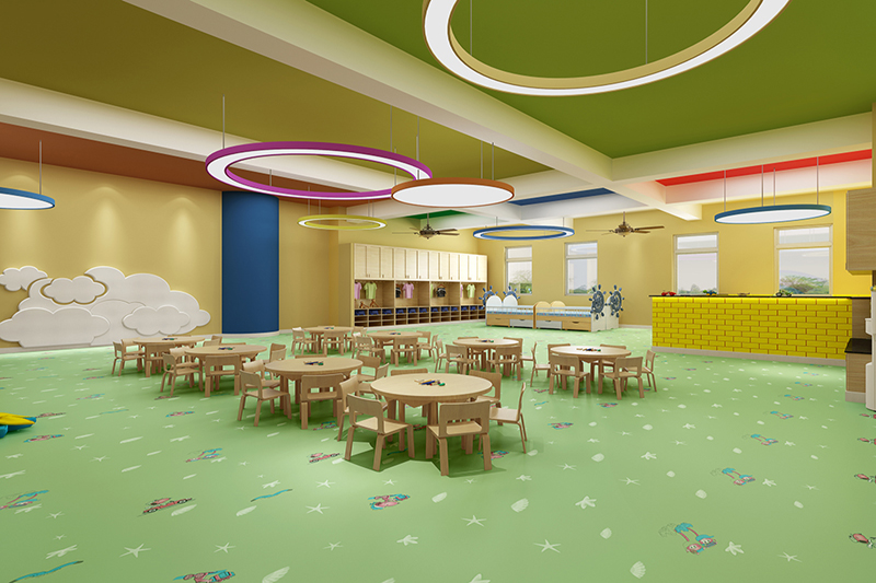 幼儿园防滑纯色地板